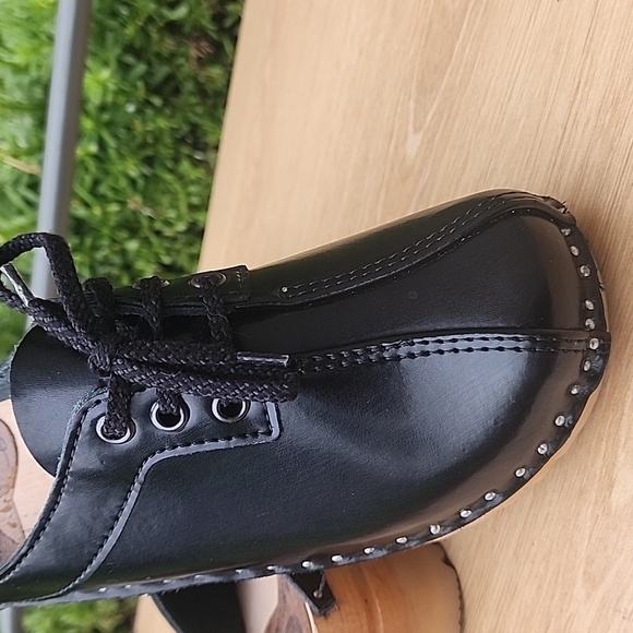 TROENTORP Audubon Black Swedish Wooden Clogs Size 36 - Picture 6 of 12